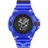 Philipp Plein The $Kull - Orologio analogico al quarzo da uomo, in silicone sintetico, Blu/Nero - Pwwaa0323, Bracciale