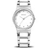 BERING 32435-754 Orologio da polso al quarzo da donna, cassa in acciaio inox color argento da 35 mm, quadrante bianco, cinturino in acciaio inox con elementi in ceramica, 5 ATM