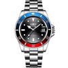 DAXIAOYU Orologio meccanico da uomo automatico a carica manuale orologio da polso da uomo d'affari 20 mm cinturino in acciaio inox orologi militari, Blu rosso, Bracciale