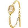 CARLIEN Orologio da polso analogico da donna, con quadrante rettangolare color argento e oro, con nappa, ultra sottile, impermeabile, al quarzo, casual, elegante, analogico, Oro bianco, Moda, Lusso,