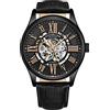 Stuhrling Original Stuhrling Orologio meccanico da uomo con scheletro a carica automatica con cinturino in pelle di alta qualita