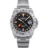 Seestern S436-2 GMT Automatico Acciaio Nero Datario Zaffiro Orologio Uomo
