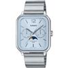 Casio Orologio da uomo con quadrante blu e cinturino in argento