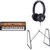 Yamaha Tastiera digitale PSR-E360MA, in acero - Tastiera digitale base in dotazione con cuffie HPH-150, supporto per tastiera L-2C