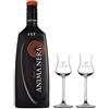 Marzadro DISTILLERIA MARZADRO ANIMA NERA LIQUORE ALLA LIQUIRIZIA 1 LT CON DUE BICCHIERI