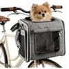 Zinueen Cestino per cani per bicicletta, 4-in-1 cestino per cani espandibile per bicicletta fino a 10 kg, cestino per bicicletta, zaino e borsa a tracolla con 4 finestre in mesh, cintura di sicurezza, fondo