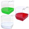 POPETPOP Bagno per Uccelli in Gabbia Coperto per Piccoli Uccelli Canarini Pappagalli Realizzato in Plastica Ecologica Bianco