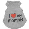 SMALLLEE_LUCKY_STORE Abbigliamento per cani di piccola taglia e gatti, con scritta I Love My Mommy Daddy, maglietta senza maniche, estiva, per cuccioli, Yorkie, Chihuahua, colore grigio, XL