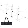 Suusolny Set di 4 ostacoli per cani, per agility, slalom, regolabile in altezza, per allenamento Slalom, set di aste per allenamento, 104 x 70 x 101 cm, colore: bianco