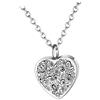 GKYQVE Collana commemorativa in acciaio inox a forma di cuore per conservare ceneri e pellicce, medaglioni per cremazione, collana commemorativa