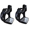 Folpus 2 Pezzi Staffe per Equitazione Staffe equestri Endurance Ride Gabbia Inglese Protezione Sella per attività all'aperto, Nero
