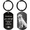 Rainsar Portachiavi Personalizzato con Foto di Cane & Gatto - Regalo Commemorativo Personalizzata -Incisione Fronte-retro