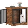 Hzuaneri 69 cm Gabbia per Cani, Marrone Rustico Tavolo Supplemento | 49 × 69 × 64,5 cm, Nicchia Moderna per Cani, Gabbia per Cuccioli, Casetta per Animali, 2 porte, DFC84301B