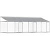 vidaXL Gabbia Cani con Tetto e Porte Grigia 6x2x2 m in Acciaio Zincato, Gabbia per Cani con Tetto, Cuccia per Cani, Box per Cani