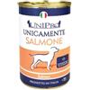 Generico Umido Unipro Cane Unicamente Salmone, alimento completo monoproteico per cani adulti di tutte le taglie e razze | 6 scatolette da 400 grammi l'una, 6x400gr.