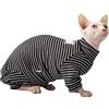 UOSIA Abbigliamento per gatti Sphynx Pigiama con cappello e copricoda Gatto senza peli Body caldo a 4 zampe Cappotti per gatti Tute intere per gatti in morbido cotone Abiti per gattini Tute