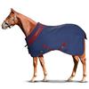 Horses, Coperta da Box per Cavallo in Cotone Modello Maddy 2, Leggera e Traspirante per Primavera e Estate, con Cinghie e Copricoda, Blue/Bordeaux- 135 cm