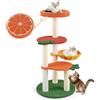 COSTWAY Tiragraffi per Gatto Alto 100 cm con 4 Pali in Sisal
