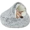TLINGMEIXIAN Calmante cuccia per animali domestici, soffice peluche per gatti e cani, grande design a grotte, lavabile e antiscivolo, antivento e caldo, accogliente sacco a pelo interno, fondo