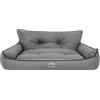 Bjird Cuccia per Cani - Letto Con Rivestimento in Cordura Rimovibile (Lavabile a 30°) - Taglia Piccola e Grande - Coccolosa - 106 x 80 cm - Grafite Lino Ecologico
