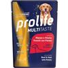 Generico Prolife Umido Cane Multitaste 300gr, alimento completo di qualità per cani adulti di tutte le taglie, gusto MANZO,VITELLO e PATATE | 6 bustine da 300 grammi l'una.