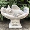 CUDMORERBE - Pietra commemorativa per tomba di gatto, angelo commemorativo, 17,8 cm (altezza), grigio o marrone naturale