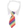 CIYODO Collare Regolabile come Sciarpa per Cani e Gatti Accessorio Trendy Cravatta a Righe Arcobaleno Può essere Usato per Costume Pet