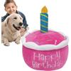 Generic Giocattolo da masticare per il compleanno del cane, Giocattolo per la torta di compleanno del cane | Simpatico peluche a forma di torta con cappello,Regalo di compleanno per cane ragazzo e ragazza, re