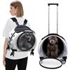 PETCUTE Zaino Trolley per Cani Gatti,Buona Ventilazione,Zaino per Gatti con Tappetino Rimovibile,Comoda Maniglia,Pieghevole Trasportino Gatto con Ruote per Cani Piccoli Gatti Medi Fino 7.5 KG