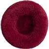 DOTBUY-SHOP Rotondo Cuccia Cane Interno, Peluche Cuccia Gatto e Cane Ciambella Cuscino per Cani, Lavabile e Morbido Cuscino per Animale Domestico, per Perros y Gatos Grandes (50 cm,Borgogna)