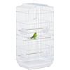 PawHut Gabbia per Uccelli Portatile con Maniglia, Vassoio Estraibile e Porte, Voliera per Pappagallini con Posatoi in Legno, Altalena e Ciotole per Cibo, 46.5x35.5x92cm, Bianco