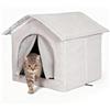 Generic Rifugio per gatti da esterno - Letto caldo impermeabile con schermo, riparo per gattini, cuccia per cani di piccola e media, resistente alle intemperie, per interni, giardino, cortile, portico, prato