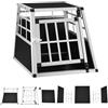 Juskys Box per trasporto cani in alluminio M, 69x54x51 cm - Gabbia auto robusta e facile da pulire, con porta a griglia e serratura