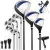 COSTWAY Set Completo di Mazze da Golf per Destri da Uomo, con Driver da 460 cc, Legno da Fairway 3, Ibrido 4, Ferri 6 7 8 9, P, Putter e Borsa per Mazze da Golf (Grigio)