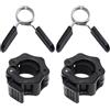 COACOM 2 morsetti per bilanciere da 2,5 cm, con 2 morsetti a molla da 2,5 cm, fibbia di fissaggio per bilanciere, manubri per sollevamento pesi e fitness (nero)