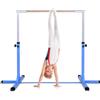 KOMFOTTEU Barra da ginnastica per bambini, asta da ginnastica a 12 livelli, regolabile in altezza, asta da ginnastica in acciaio e legno, asta per ginnastica per ragazze e ragazzi, portata massima 100
