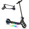 scoot4kids Monopattino elettrico per bambini, 6-12 anni, motore 130W, velocità max 14 km/h, autonomia 8 km, luci LED colorate, design pieghevole, monopattino sicuro per ragazzi e ragazze (Blu)
