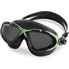 Cressi Planet Crystal - Occhialini da nuoto in silicone, colore: nero e verde, lenti colorate
