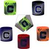 WUERKIYA 5 pezzi Bracciale da capitano da calcio Bracciale da capitano per bambini Misura regolabile Bracciale elastico da capitano Bracciale da calcio multicolore Bracciale elastico per adulti 5 colori -1
