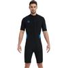Lemorecn Muta corta da uomo, 2 mm, con cerniera frontale, in neoprene, termica, per nuoto, surf, kayak, snorkeling e sport acquatici (UK0205-BLUE-L)