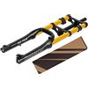 RUJIXU Forcella 20 Pollici Pneumatico 4,0 Sospensioni pneumatiche Biciclette 1-1/8 Freno a Disco QR Escursione 140mm Rimbalzo Regolabile per BMX Snow Beach XC Forcella e-Bike(Gold)