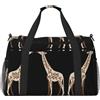 ESNAIUVCD Borsa sportiva da donna con stampa di giraffa maculata, borsa da palestra con scomparto, borsone da uomo, borsone da donna, borsa da viaggio per il fine settimana