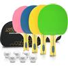 Senston Set di racchette da ping pong Senston (4 racchette) - Opzioni colorate per gare casual e divertimento familiare | Il set da ping pong perfetto per