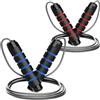 Febvao Confezione da 2 corde per saltare per allenamento, regolabili, corda per saltare ponderata per uomini, Jumprope per fitness, donne, adulti, boxe, salto per boxe, Cuerda Para Saltar Ejercicio, Speed