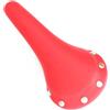 WAZUBC Sella per Bici in Pelle PU, Universale Sella per Bicicletta Sella con Rivetti Vintage Adatta per Bici da Pista e Bici a Scatto Fisso (rosso)