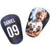 Wanapix | Parastinchi da Calcio Personalizzati per Bambini | Con Foto, Nome e Numero | Protezione Completa | Regalo Festa del Papà | 8 x 10 cm | Real Mdrd