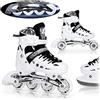Nils Extreme NILS 4 in 1 Set Pattini in Linea Triskates Pattini a rotelle Twinkle Bianco ABEC7 LED Ruote Luminose Gr. 39-42 Regolabile, 39-42