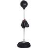 HOMCOM Punching Ball da Terra per Adulti, Sacco da Boxe da Terra con Base Riempibile, Pompa ad Aria e Guantoni, Altezza Regolabile da 126-144 cm, Speed Bag per Home Gym Casa e Palestra, Nero