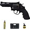 ECOMMUR Revolver HFC 132B 4″ Nero | Pistola softair calibro 6 mm e Green Gas + valigetta + bottiglia di Green Gas + bottiglia 1000 sfere in PVC (potenza: 0,5 joule)