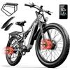 Shengmilo Bicicletta elettrica, e bike,Bici Elettrica Uomo,26 Inch E Mountain Bike full suspension,48V 17.5Ah Off roade Cambio 7 Velocità e Sospensione Completa